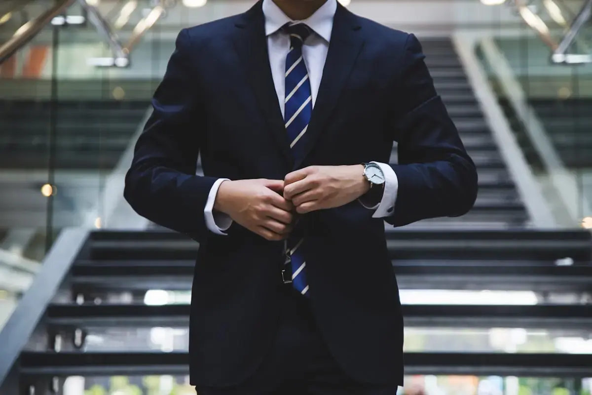 Business professional reviewing documents
