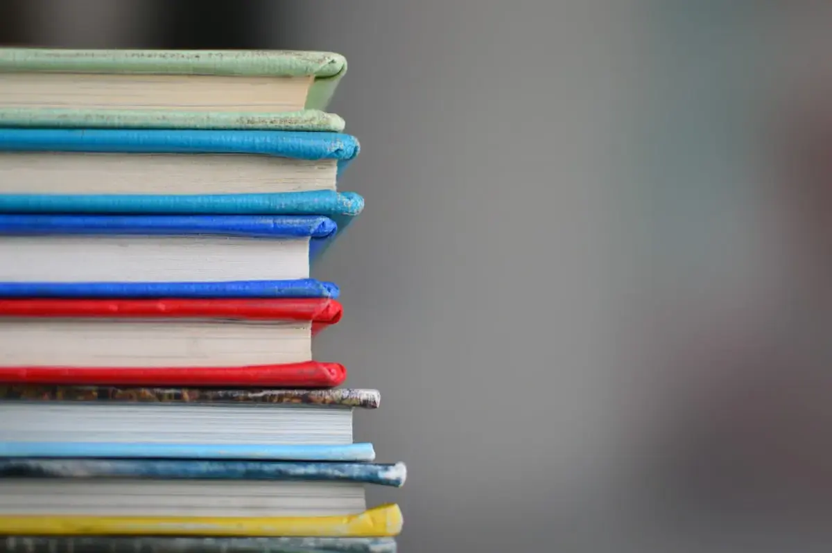 Books and reference materials on a shelf